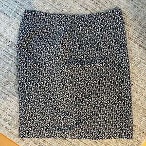 Ann Taylor Navy and White Pencil Skirt